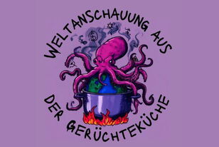 Titelbild mit einem Oktupus der auf einer Weltkugel sitzt, die wiederum in einem Kochtopf liegt